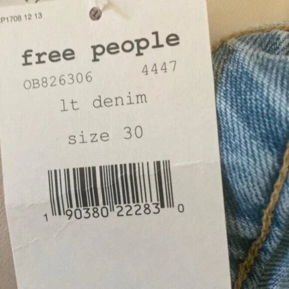 We The Free People Distressed Light Denim A-Line Mini Skirt POCKETS M 10 - Picture 4 of 10